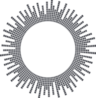 Circle sound wave. Audio music equalizer. Round circular icon. Spectrum radial pattern and frequency frame. png