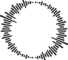 circulo sonido ola. audio música igualada. redondo circular icono. espectro radial modelo y frecuencia marco png