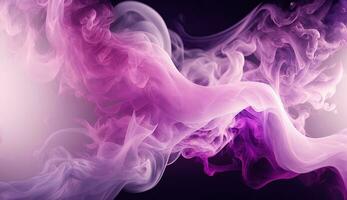 Generative AI, Flowing light pink, viva magenta smoke with splashes. Soft fluid banner, spring female mood, 3D effect, modern macro realistic abstract background illustration, ink in water effect photo