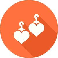 Heart Shaped Earrings Vector Icon
