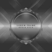 rounded black and silver frame design vector