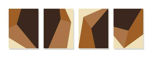 Abstract geometric polygonal design in rich dark brown hues. Elegant and minimalist illustration for wall art, posters, covers, wallpapers, banners, flyers, cards, and decor. vector