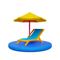 verão cadeira de praia ai generativo png