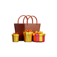 Shopping Giftbox Autumn AI Generative png