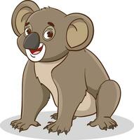 Cute koala cartoon vector illustration isolated on a white background.