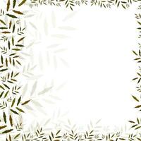 linda frontera marco con verde dentado decorativo planta hojas con Copiar espacio en un blanco antecedentes vector