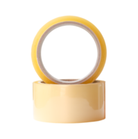 Two brown transparent tape in stack isolated with clipping path in png file format