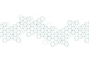 Abstract hexagonal molecular structures in technology background and science style. Medical design. Vector illustration