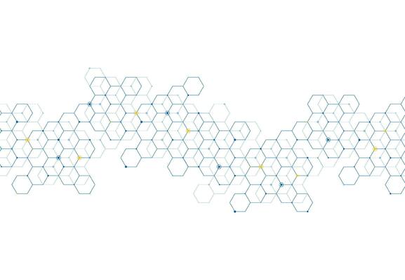 Abstract hexagonal molecular structures in technology background and science style. Medical design. Vector illustration