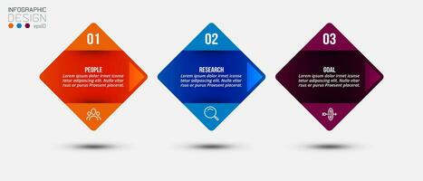 Infographic template business concept with step. vector