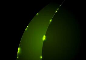 Green shiny glowing wave abstract background vector