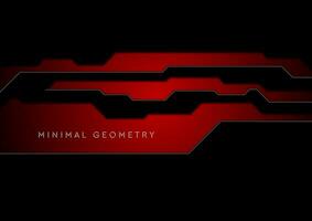 Red and black geometric abstract technology background vector