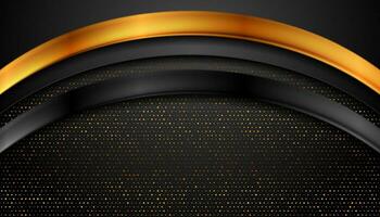 Black and golden abstract glossy technology background vector