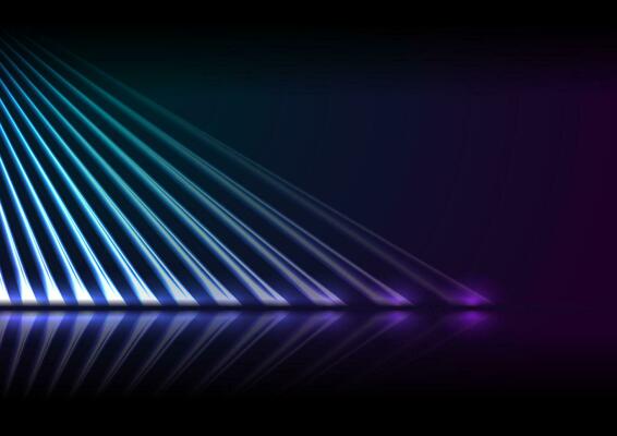 Cyan and violet neon laser rays technology modern background