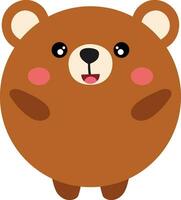 Cute teddy bear with round body vector