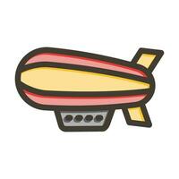 Zeppelin Vector Thick Line Filled Colors Icon For Personal And Commercial Use.