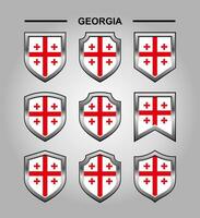 Georgia National Emblems Flag and Luxury Shield vector