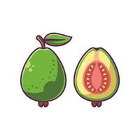 Guava Fruit Cartoon Vector Illustration Design. Fruits Premium Illustration Isolated.