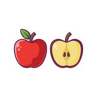 Apple Fruit Cartoon Vector Illustration Design. Fruits Premium Illustration Isolated.