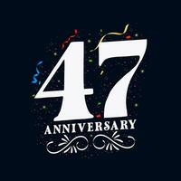 47 Anniversary luxurious Golden color 47 Years Anniversary Celebration Logo Design Template vector