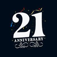 21 Anniversary luxurious Golden color 21 Years Anniversary Celebration Logo Design Template vector