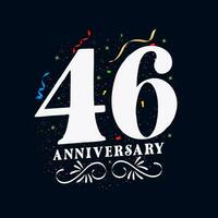 46 Anniversary luxurious Golden color 46 Years Anniversary Celebration Logo Design Template vector