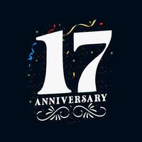 17 Anniversary luxurious Golden color 17 Years Anniversary Celebration Logo Design Template vector