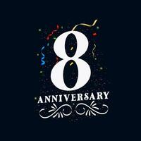 8 Anniversary luxurious Golden color 8 Years Anniversary Celebration Logo Design Template vector