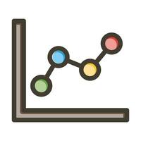 Line Chart Vector Thick Line Filled Colors Icon For Personal And Commercial Use.