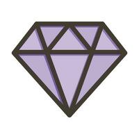 diamante vector grueso línea lleno colores icono para personal y comercial usar.