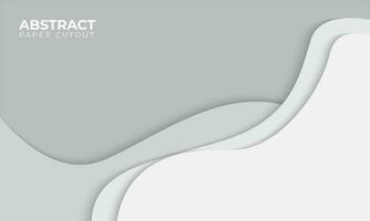 white abstract background template with paper cut concept.  liquid wave composition with empty space. vector