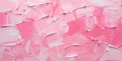 Generative AI, Closeup of impasto abstract rough pink art painting texture photo