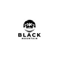 Black Mountain Logo Design Vector