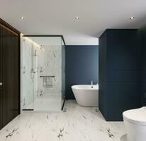 Smart Technology for Modern Bathrooms Innovative Features for Efficiency and Comfort 3D rendering photo