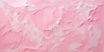 Generative AI, Closeup of impasto abstract rough pink art painting texture photo