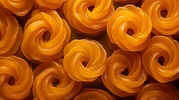 Generative AI, Jalebi, imarti, imarati, paneer jalebi or zulbia, Indian sweet food. photo