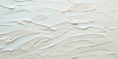 Generative AI, Closeup of impasto abstract rough white art painting texture photo