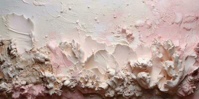 Generative AI, Closeup of impasto abstract rough pink art painting texture photo