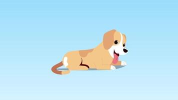 a cartoon dog sitting on the ground with its tongue out video