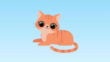 a cartoon orange cat sitting on the ground video