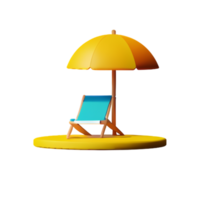 verano silla playa ai generativo png