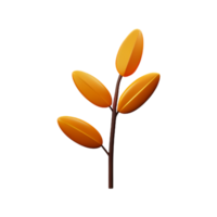 Rowan Autumn Leaf AI Generative png