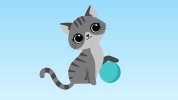 a cartoon cat holding a ball video