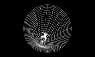 a man fall inside Circle Wireframes vector