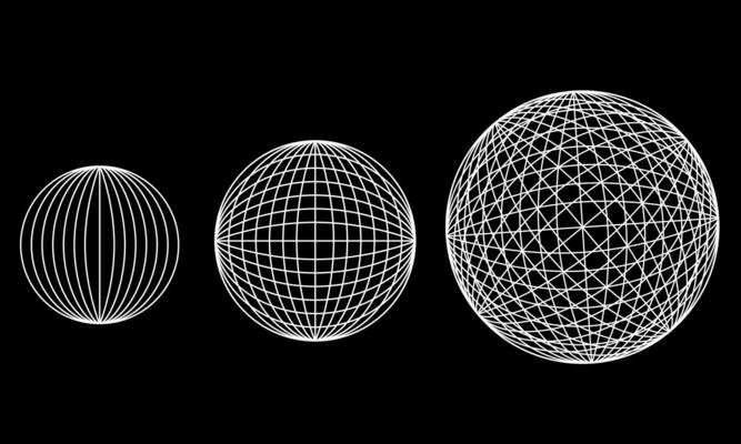Wireframes circle illustration black and white