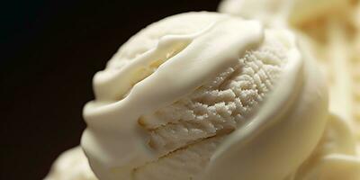 Generative AI, vanilla ice cream surface, close up texture of white ice cream like background. photo