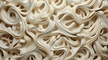 Generative AI, white, ivory and beige modelling clay, gypsum or ceramic background and texture, curls and flowing forms photo