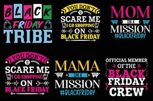 Black friday  t-shirt design bundle, Set of Black friday t-shirt vector