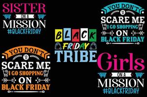 Black friday t-shirt design bundle, Set of Black friday t-shirt vector