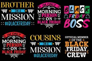 Black friday  t-shirt design bundle, Set of Black friday t-shirt vector